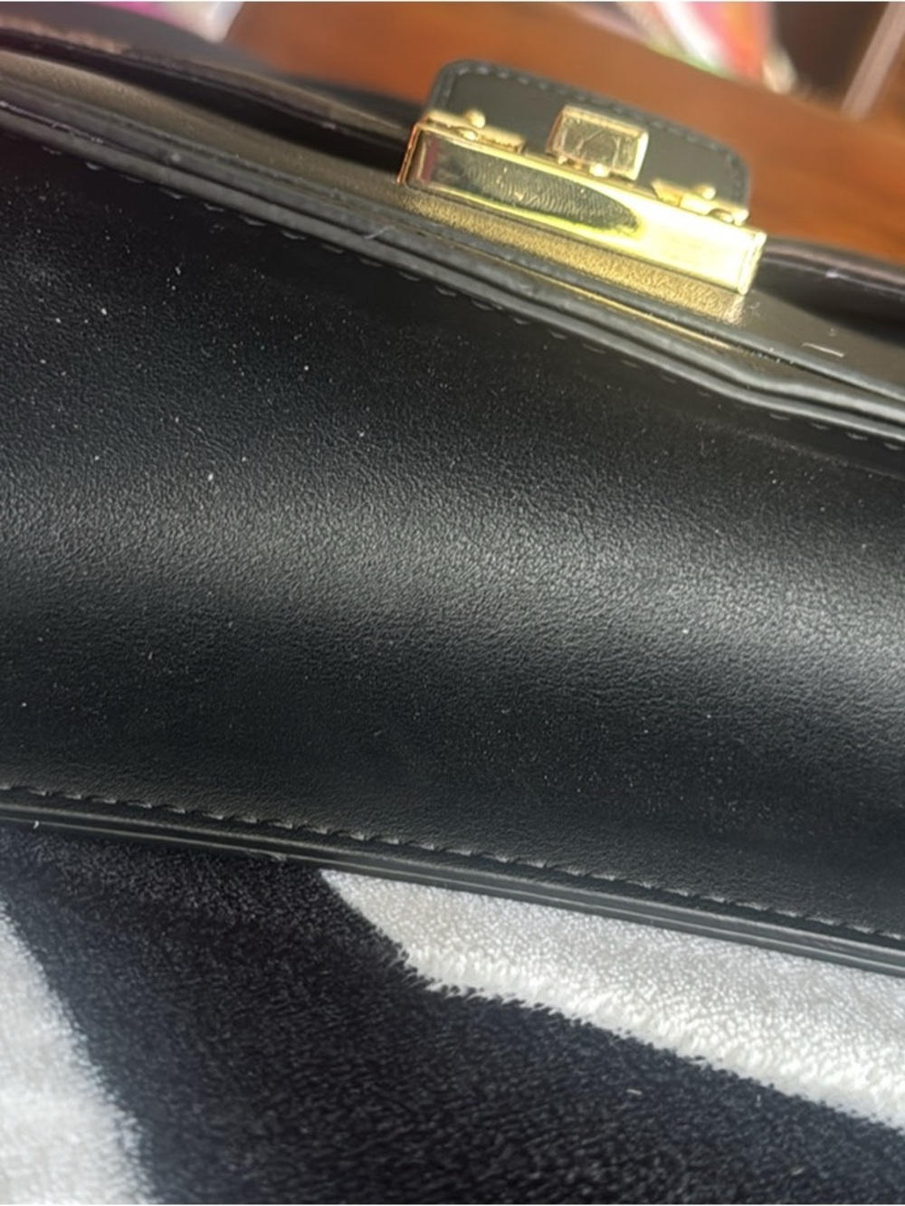 Aldo Olive Green Camouflage Top-Handle Satchel with Gold Hardware - Picture 4 of 4